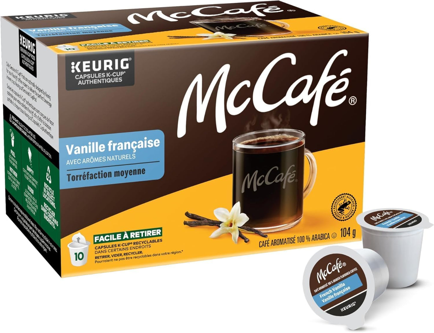 McCafé French Vanilla Coffee Pods – 60 Count (6×10) Keurig K-Cup Pods | Medium Roast, Smooth & Flavoured