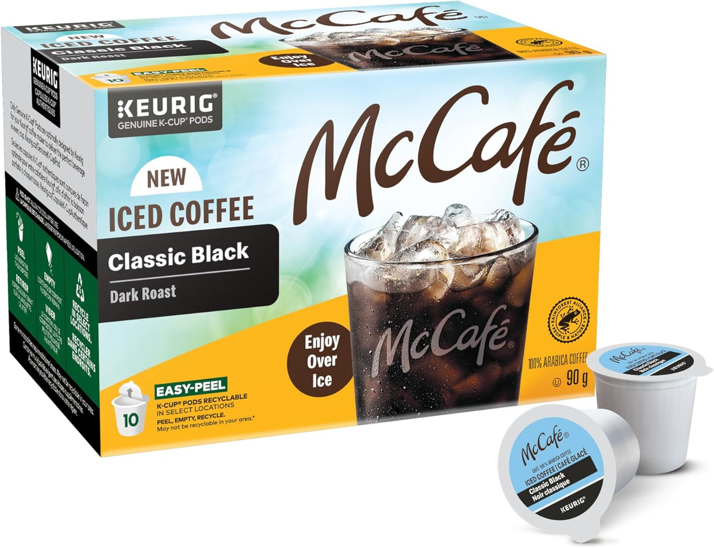 McCafé Classic Black Iced Coffee Pods – 60 Count (6×10) Keurig K-Cup Pods | Dark Roast, Smooth & Refreshing