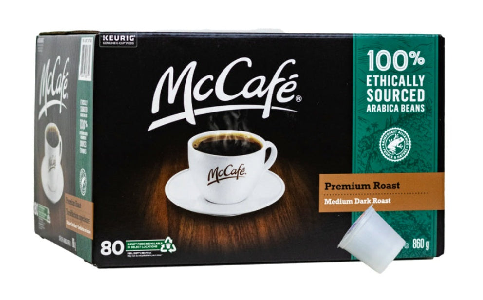 McCafé Premium Roast Coffee K-Cup Pods, 80-Count | Smooth Medium Roast, 100% Arabica Coffee | Compatible with Keurig Brewers