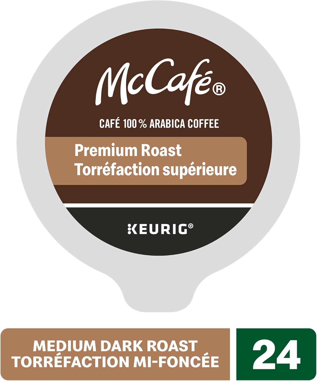 McCafe Premium Roast K-Cup Pods Coffee, Medium Roast, 24 Count – 100% Arabica Beans, Smooth & Balanced Flavor – Compatible with Keurig Brewers – Freshly Sealed Single-Serve Pods