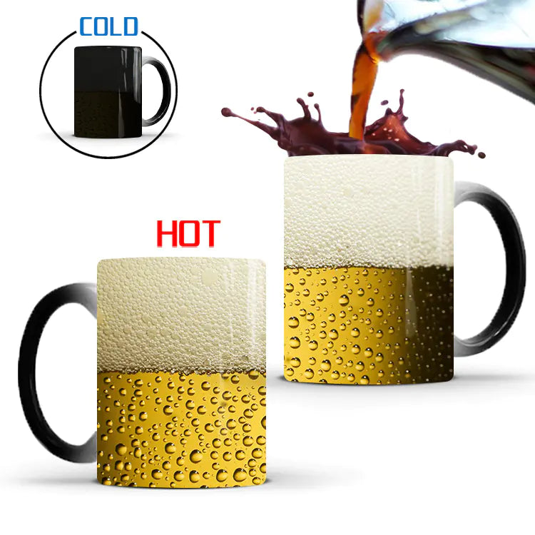 Color-Changing Ceramic Mug for Coffee and Beer
