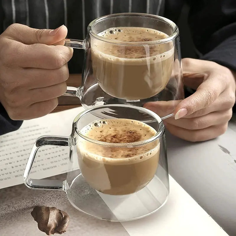 Double Glass Heat Resistant Coffee Cup Set