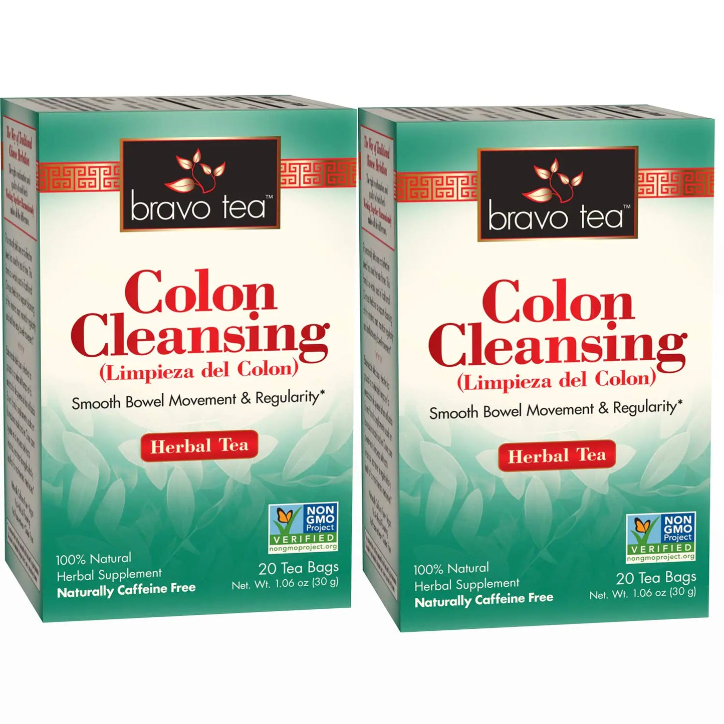 Bravo Tea Colon Cleansing Herbal Tea Caffeine Free 20 Tea Bags 2 Count