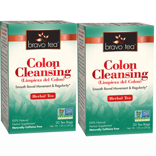 Bravo Tea Colon Cleansing Herbal Tea Caffeine Free 20 Tea Bags 2 Count