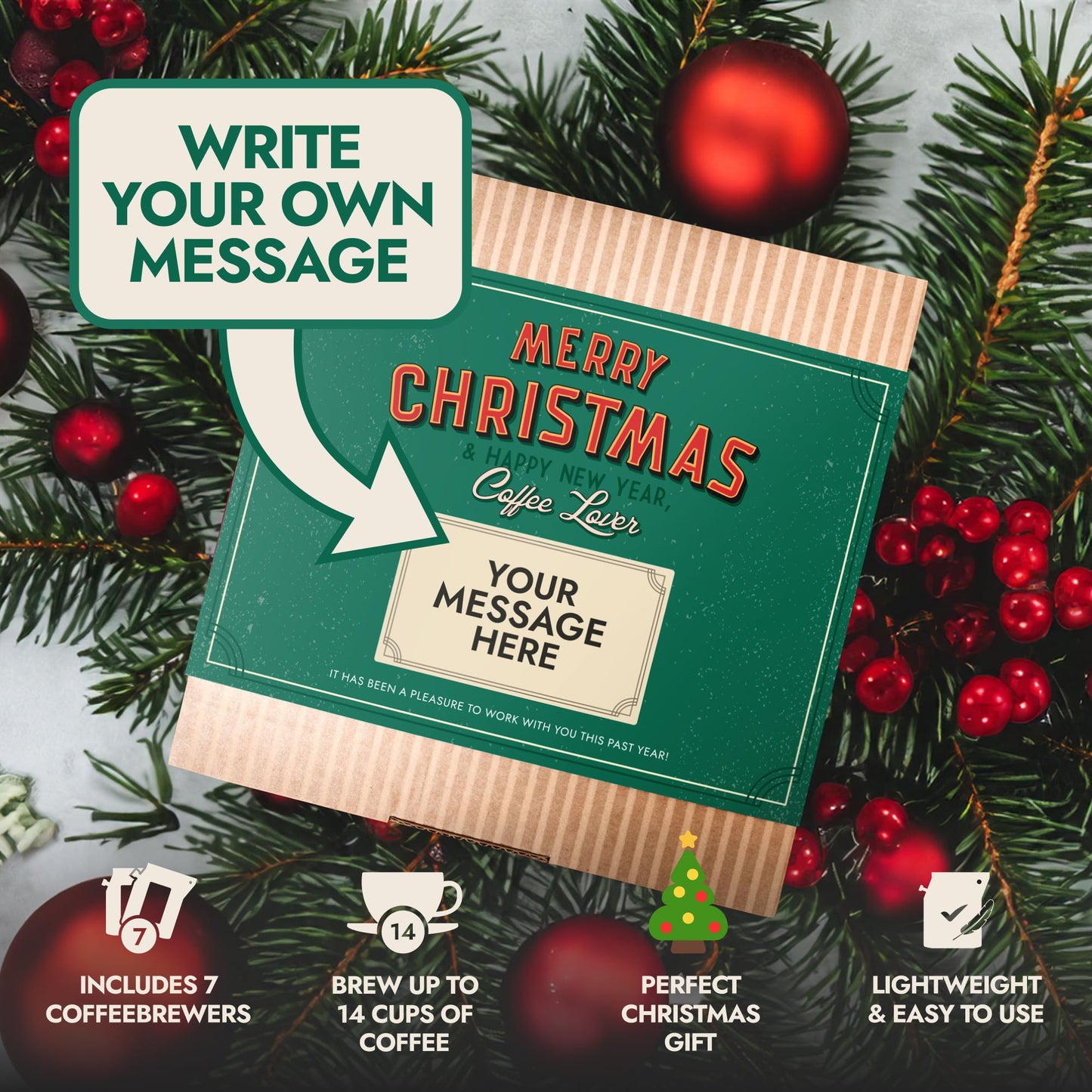 MERRY CHRISTMAS RETRO COFFEE GIFT BOX CUSTOM-0