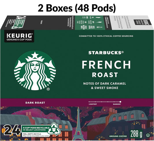 Starbucks French Toast Flavored Coffee Pods – 48 Keurig K-Cups (2×24 Count) | Sweet & Cozy Medium Roast with Maple and Cinnamon Notes