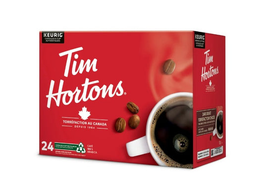 Tim Hortons Dark Roast Coffee K-Cup Pods 24 Count – Bold & Rich for Keurig Brewers