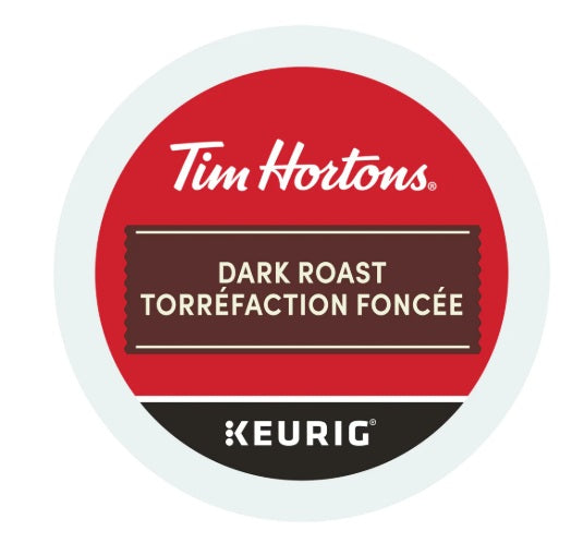 Tim Hortons Dark Roast Coffee K-Cup Pods 24 Count – Bold & Rich for Keurig Brewers