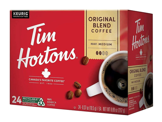 2 Pack x Tim Hortons Original Blend Coffee K-Cup Pods 48 (2 x 24 Count) – Medium Roast for Keurig