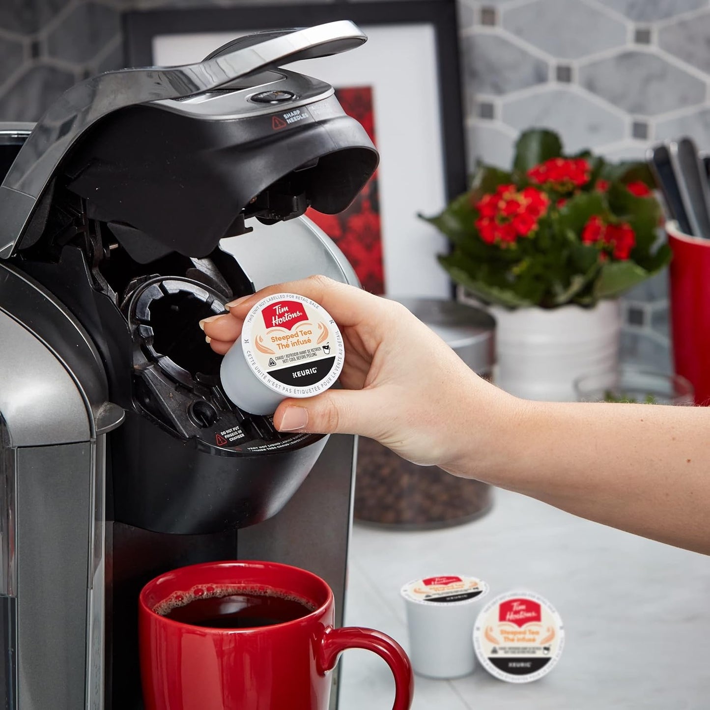 Tim Hortons Steeped Tea Single Serve K-Cup Pods, 72-Count | Smooth & Balanced Black Tea | Compatible with Keurig Brewers