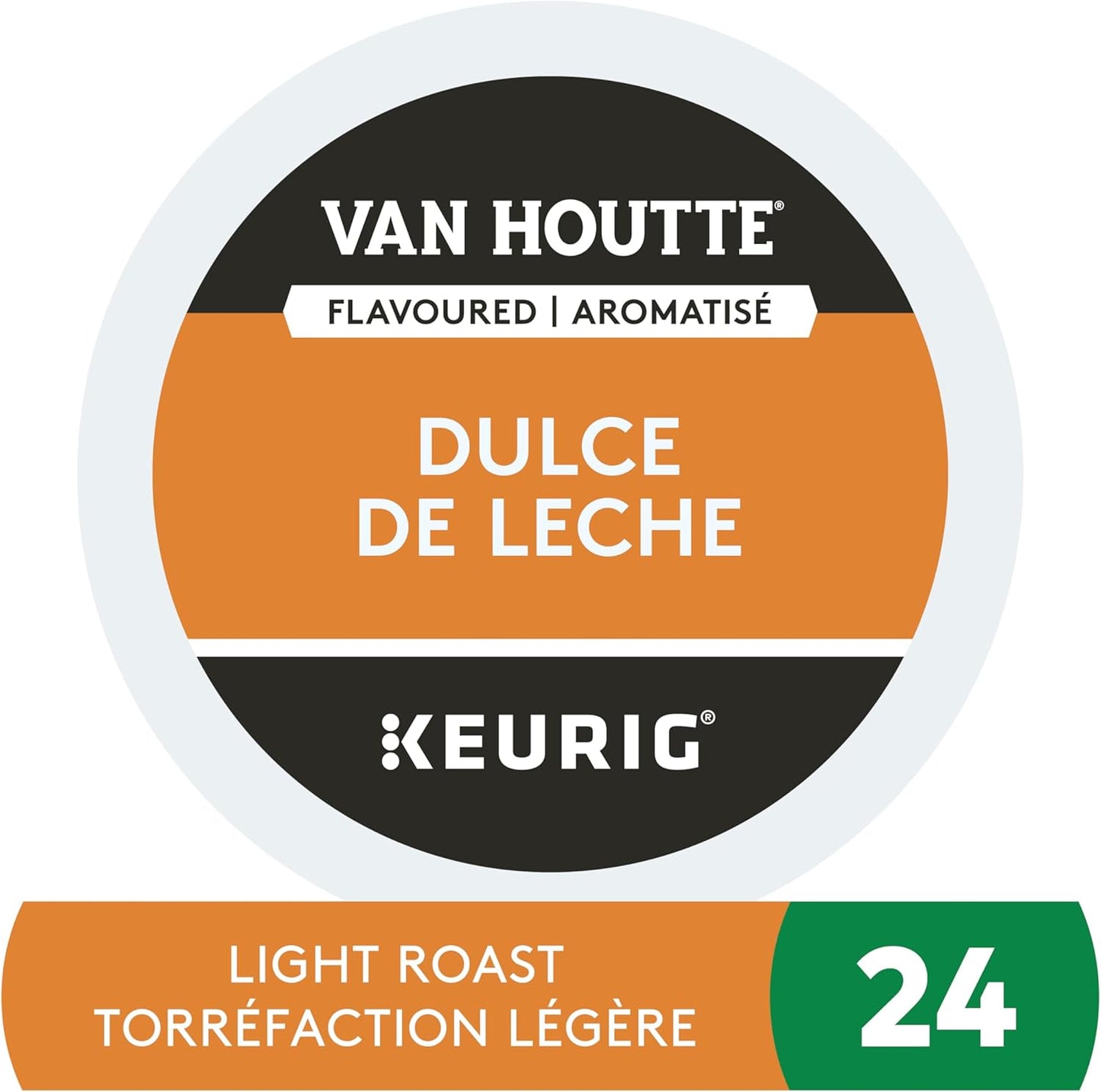 Van Houtte Dulce De Leche Coffee Pods – 24 Count K-Cups for Keurig | Sweet & Creamy Caramel Flavored Medium Roast 100% Arabica Coffee