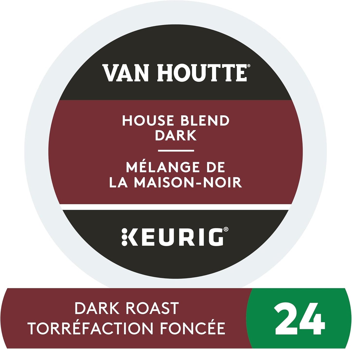 Van Houtte House Blend Dark Roast Coffee Pods – 24 Count K-Cups for Keurig | Bold, Smooth & Full-Bodied 100% Arabica Single-Serve Coffee
