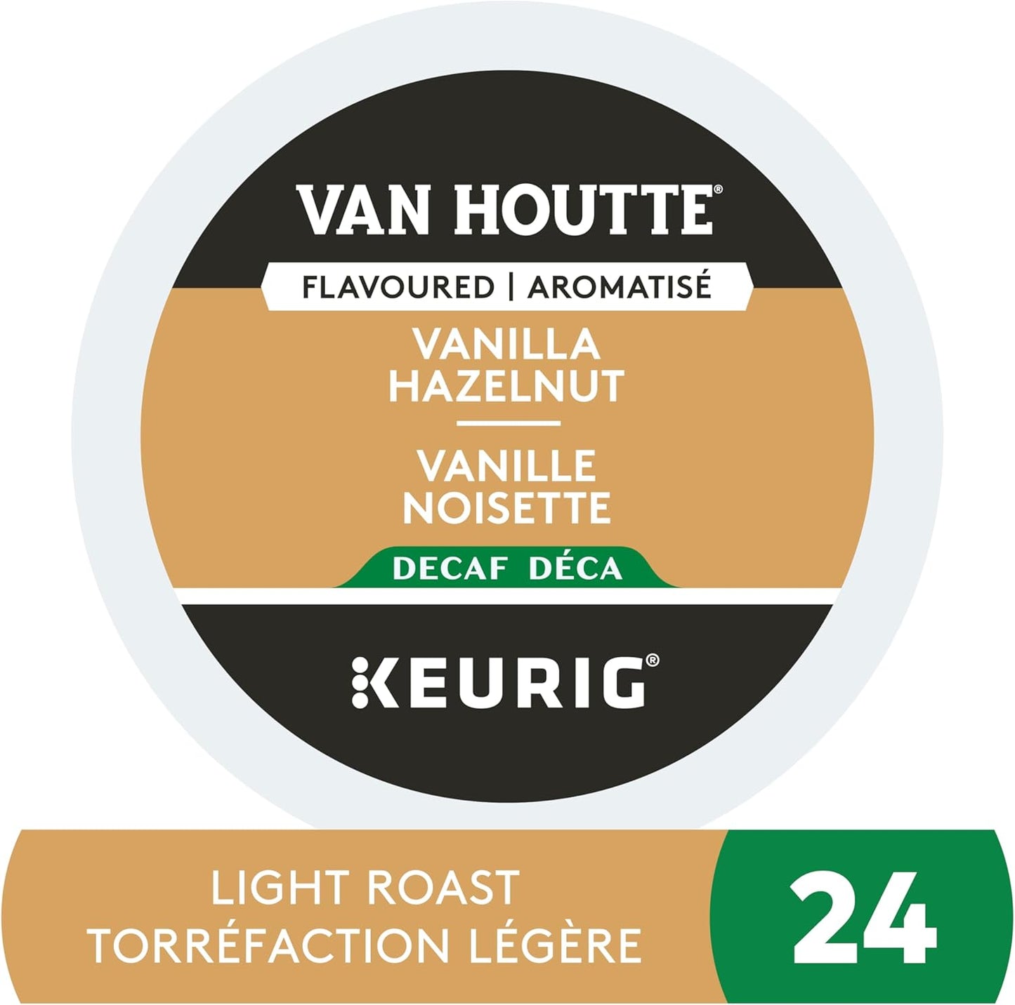 Van Houtte Vanilla Hazelnut Decaf Coffee Pods – 24 Count K-Cups for Keurig | Smooth & Aromatic Flavored Medium Roast 100% Arabica Decaffeinated Coffee