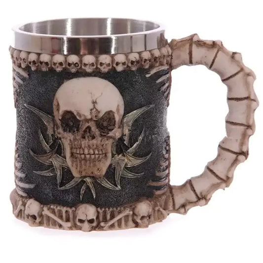 3D Skull Mug - Stainless Steel Knight Coffee Cup