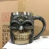 3D Skull Mug - Stainless Steel Knight Coffee Cup