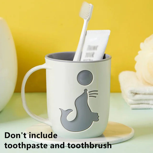 Dolphin Pattern Couples Cups for Coffee and Toothbrushes