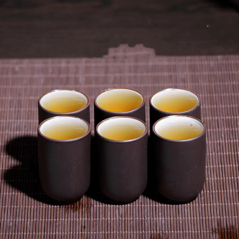 Handmade Purple Clay Tea Cup Set for Kung Fu Tea