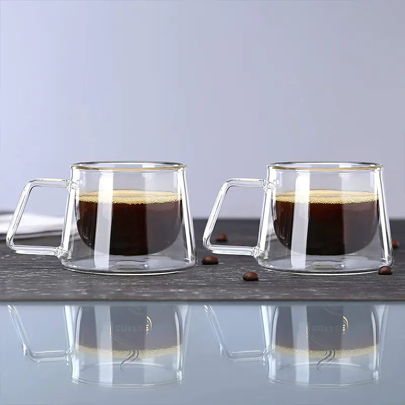 Double Glass Heat Resistant Coffee Cup Set