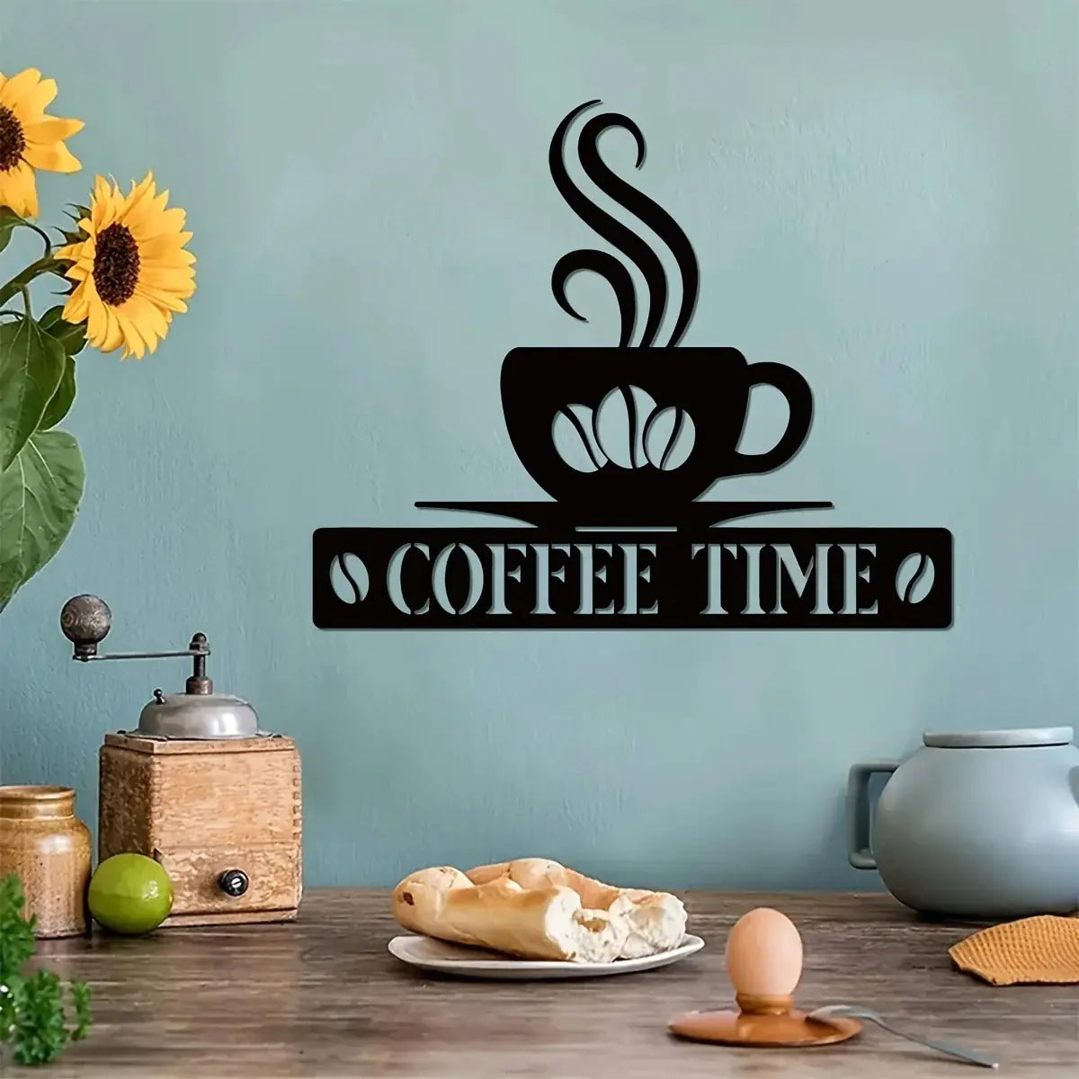 Personalized Iron Coffee Bar Metal Wall Art Decor