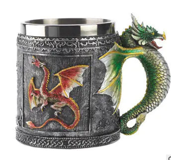 3D Skull Mug - Stainless Steel Knight Coffee Cup