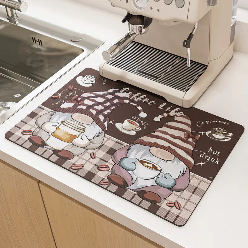 Coffee Draining Mat with Diatomaceous Earth