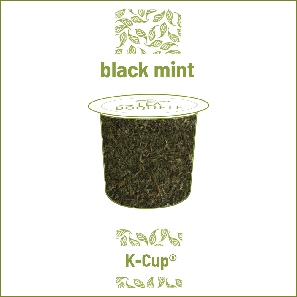Black tea and peppermint blend pods for Keurig brewers K-Cup compatible capsules