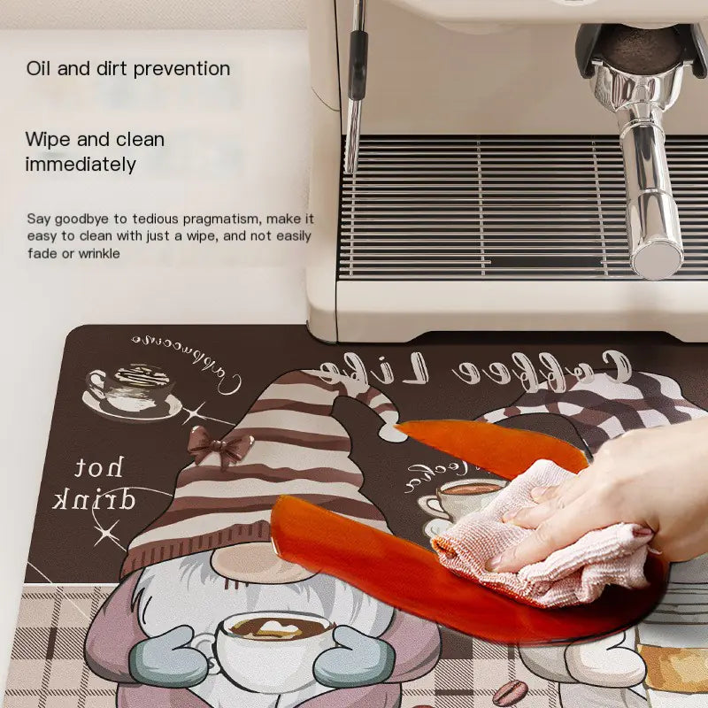 Coffee Draining Mat with Diatomaceous Earth