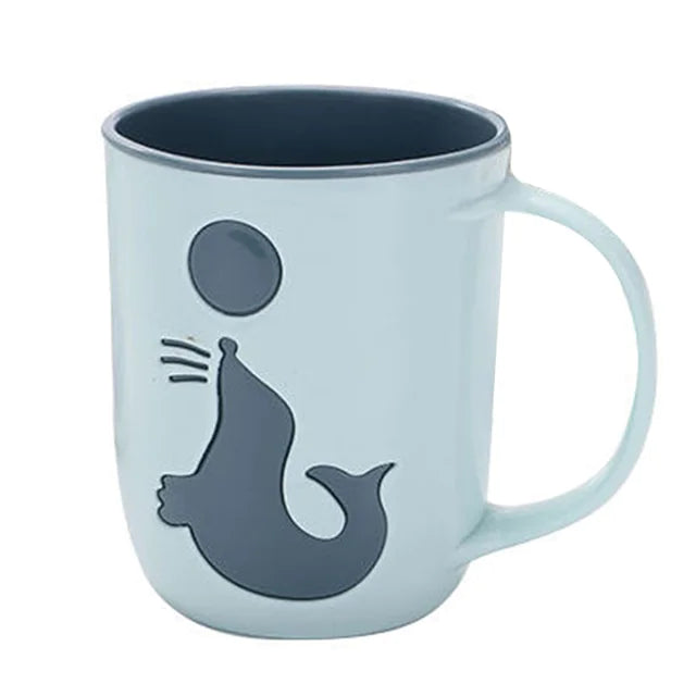 Dolphin Pattern Couples Cups for Coffee and Toothbrushes
