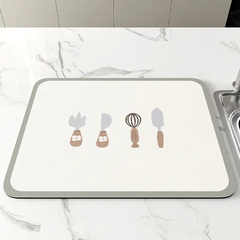 Coffee Draining Mat with Diatomaceous Earth